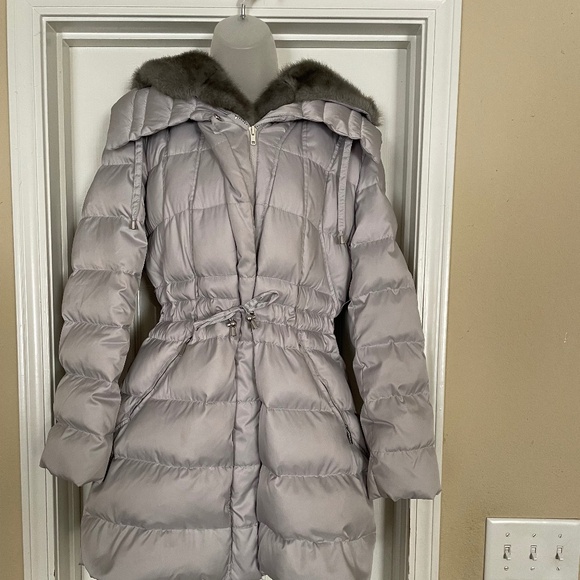 Laundry by Shelli Segal PUFFER FUR COAT, SIZE L - Picture 4 of 15